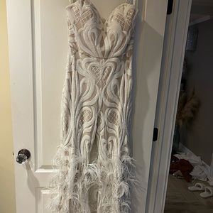 Jovani Sequin Feathered Jumpsuit 05669